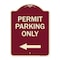 Signmission Permit Parking With Left Arrow Heavy-Gauge Aluminum Architectural Sign, 24" x 18", BU-1824-23327 A-DES-BU-1824-23327 - alternate 1